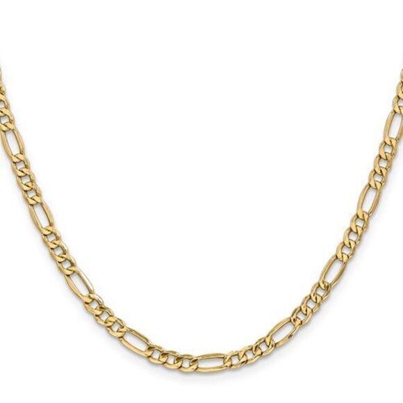 10k gold 4.4mm wide figaro link 22 inch chain - Picture 5 of 5